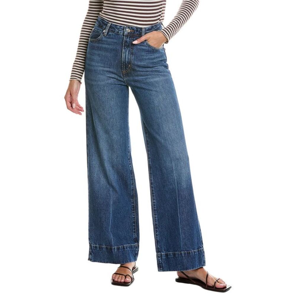 Frame Denim Womens The Slice Flare Jean, Blue